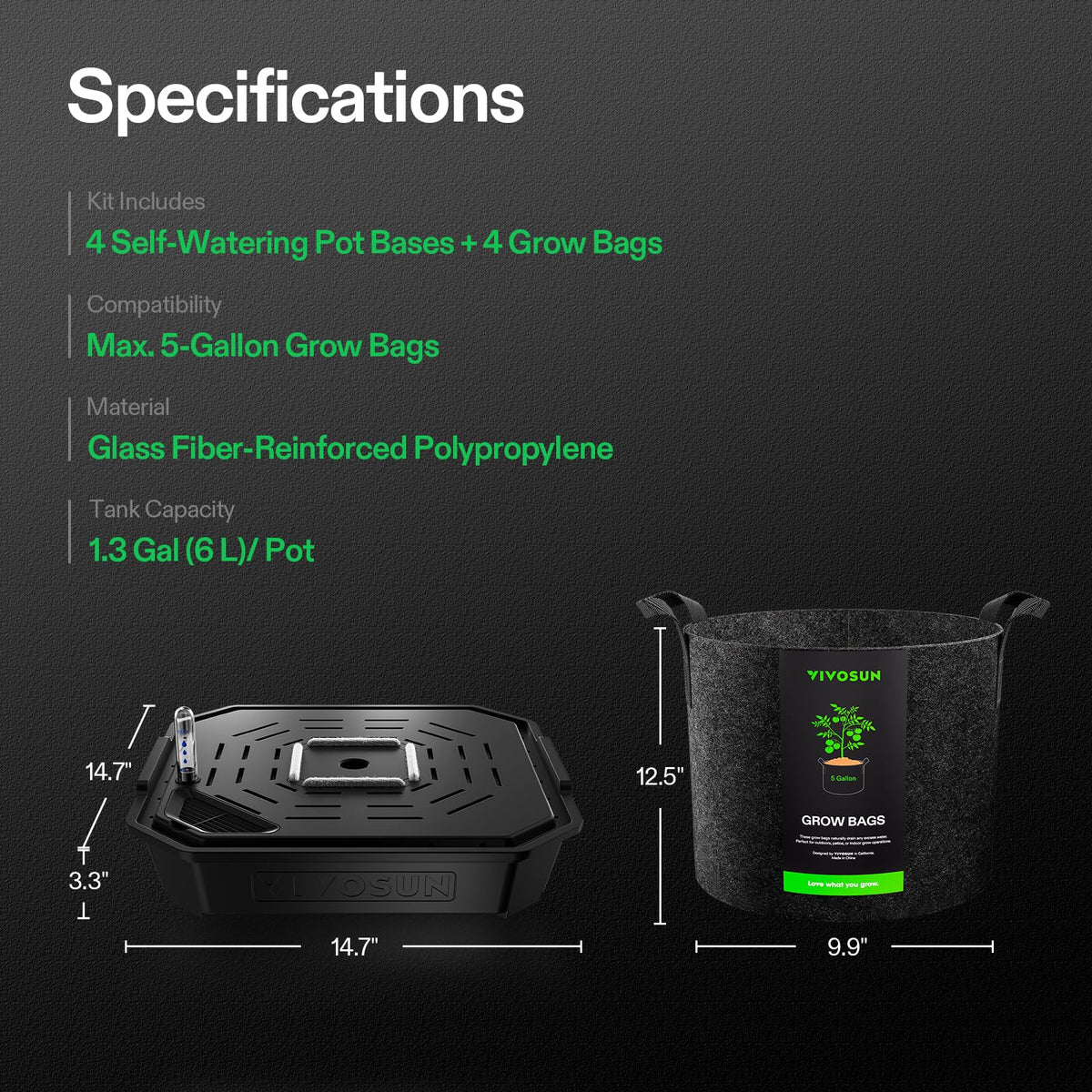 VIVOSUN reinforced handles for easy transport and setup