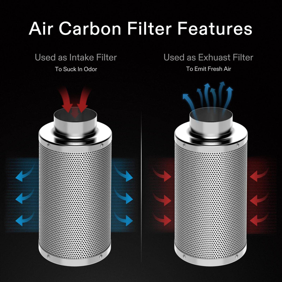 VIVOSUN reversible flange and base support longer filter life