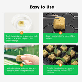 VIVOSUN rockwool cubes suitable for cloning and seedling transfer.