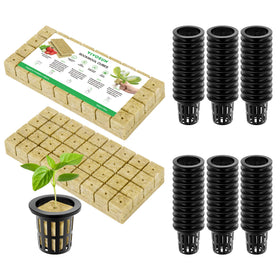 VIVOSUN rockwool cubes close-up showing dense structure for strong root support.