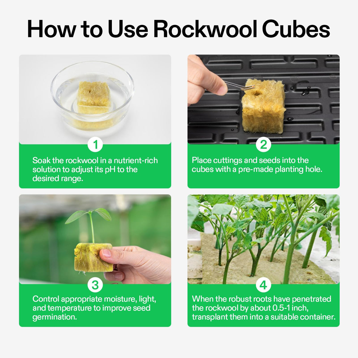 VIVOSUN rockwool cube being cut to size for customization