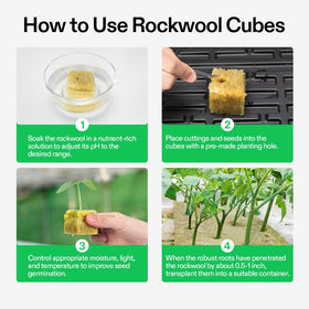 VIVOSUN rockwool cube being cut to size for customization