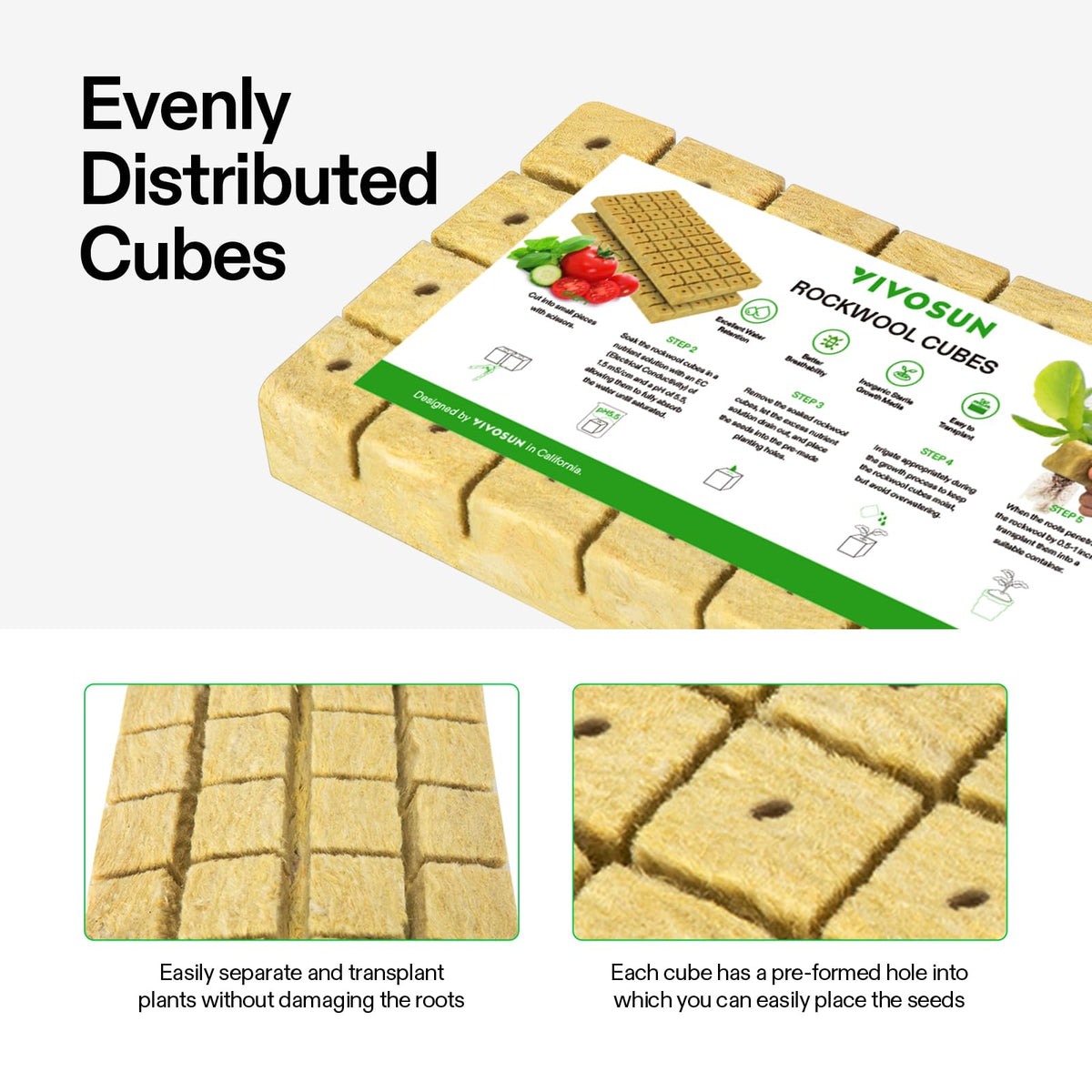 VIVOSUN rockwool setup in hydroponics showing versatility