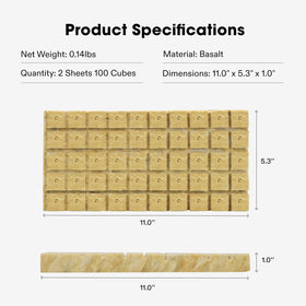VIVOSUN rockwool cubes two-sheets pack ideal for hydroponics propagation.