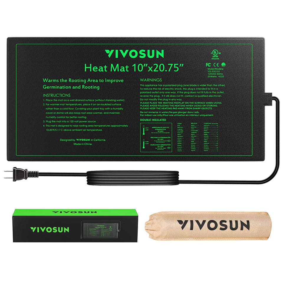VIVOSUN seedling heat mat front view delivers uniform germination warmth.