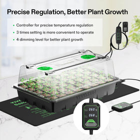 VIVOSUN seedling heat mat provides even warmth for consistent growth.