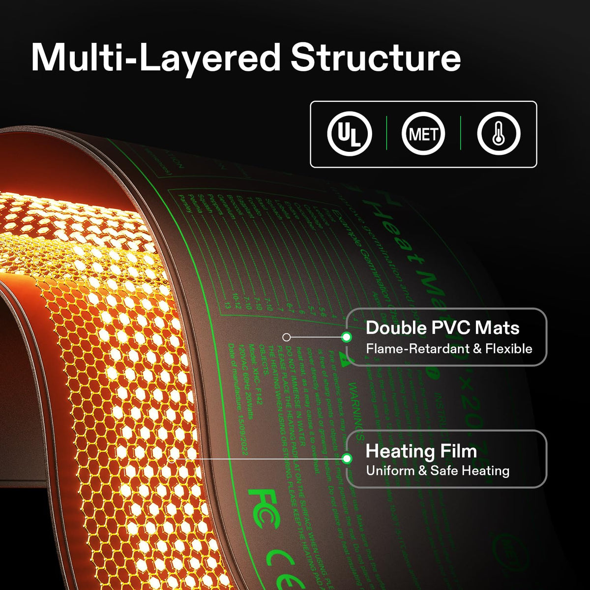 VIVOSUN heat mat under seedling tray delivers steady temperature for germination