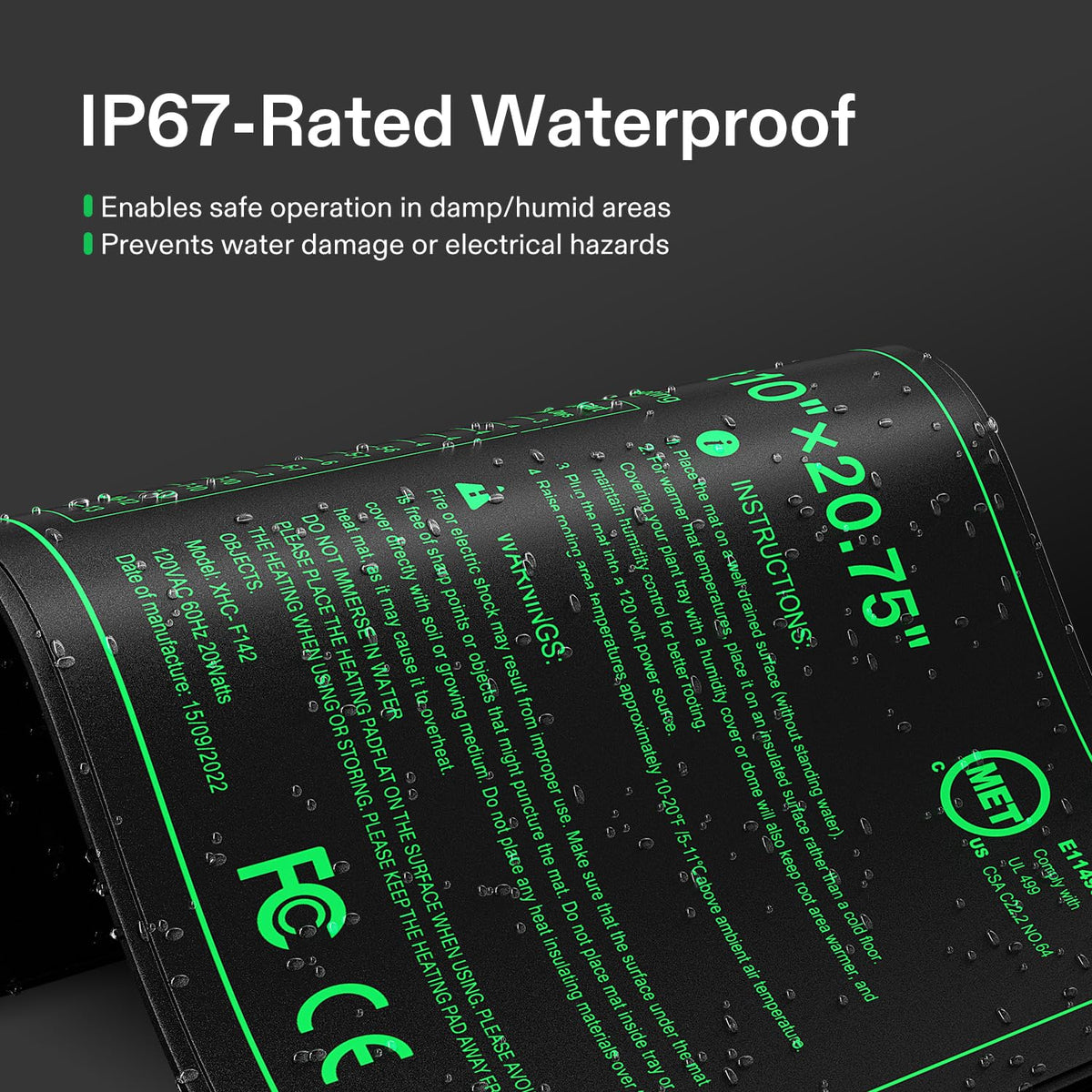 VIVOSUN waterproof surface resists scrubbing and cleans easily