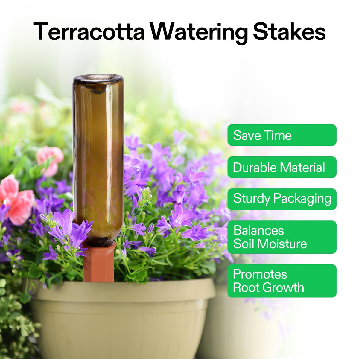 VIVOSUN self-watering spikes hexagonal design demonstrates efficient water flow