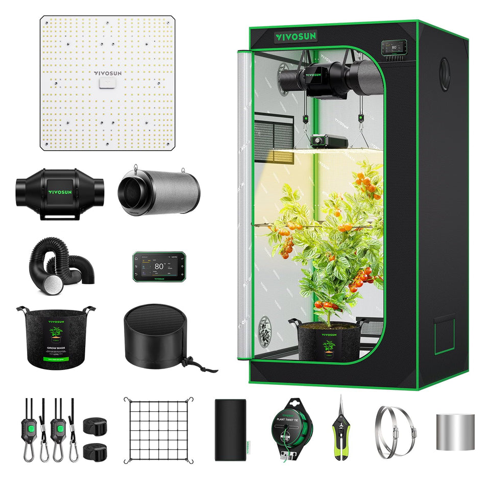 VIVOSUN smart grow tent kit setup shows an all-in-one indoor growing space
