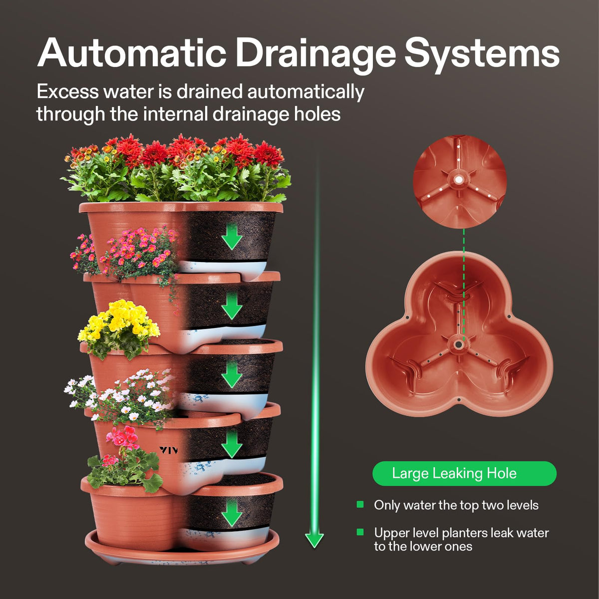 VIVOSUN stackable vertical planter configuration shows flexible tower options for small spaces.