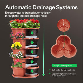 VIVOSUN stackable vertical planter configuration shows flexible tower options for small spaces.