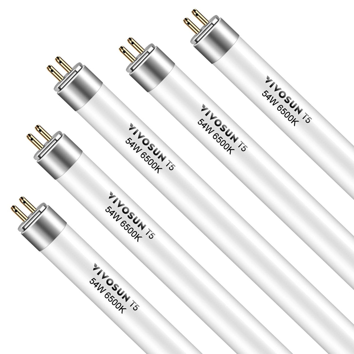 VIVOSUN T5 bulbs front view for 4 ft tubes delivering steady indoor light for healthy plants.