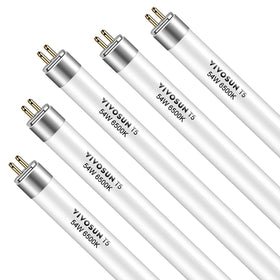 VIVOSUN T5 bulbs front view for 4 ft tubes delivering steady indoor light for healthy plants.