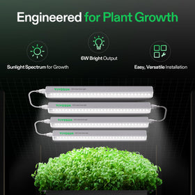VIVOSUN T5 full-spectrum 5000K strip highlights photosynthesis for healthy canopies.
