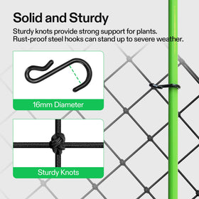 VIVOSUN trellis mesh 3.9x3.9 inches aids pruning and harvest.