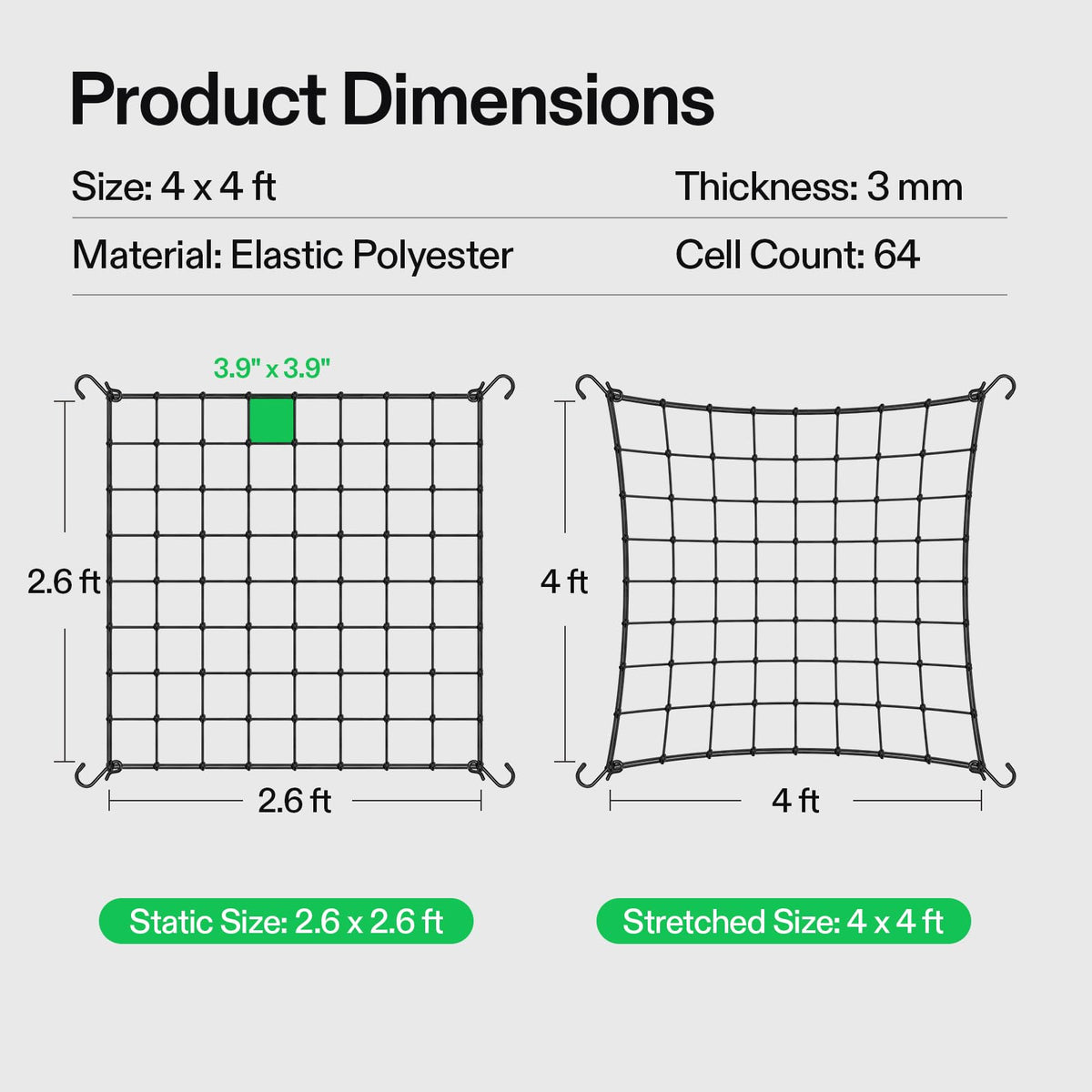 VIVOSUN reusable trellis netting stored compactly after use.