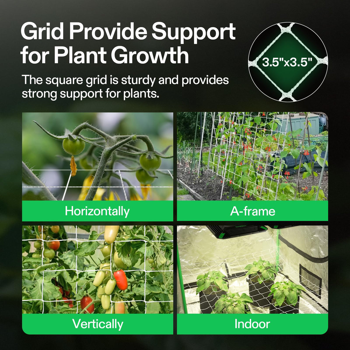 VIVOSUN trellis netting vertical garden setup for space-saving climbing plants