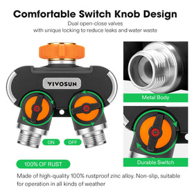 Connector fits US 3/4 inch spigots securely