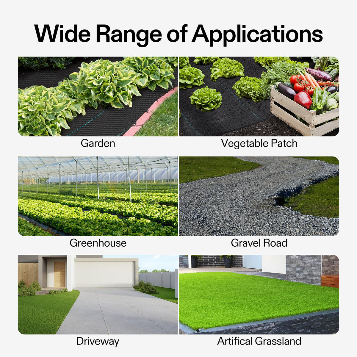 VIVOSUN blocks sunlight and UV rays to suppress weed growth under mulch.