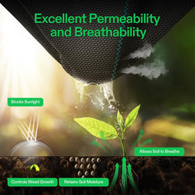 VIVOSUN fabric with green line guides helps precise plant alignment in beds.
