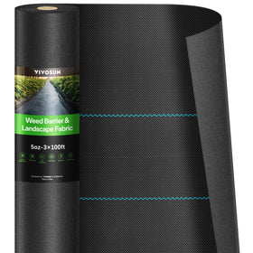 VIVOSUN weed barrier landscape fabric roll for effective weed suppression and soil protection.