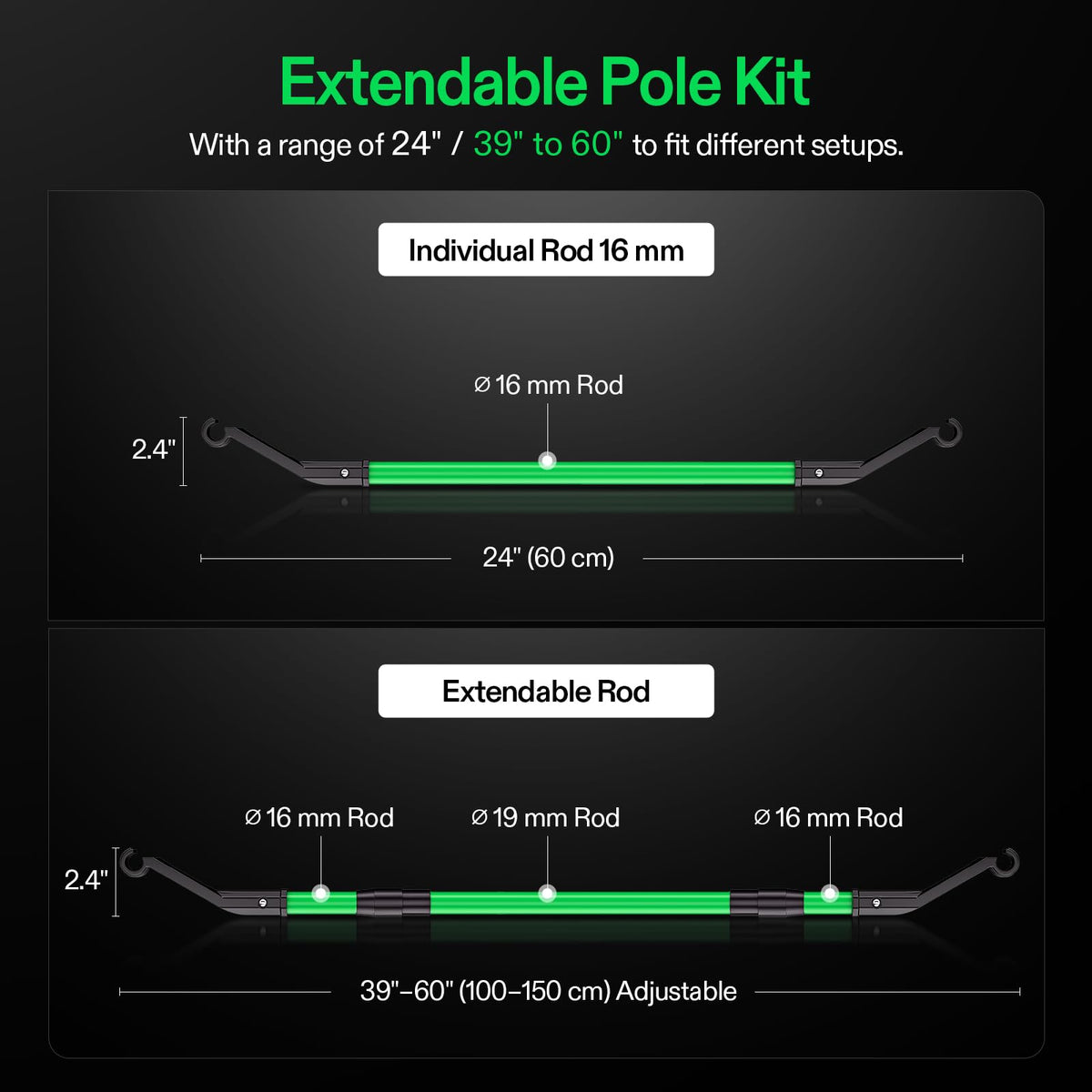 VIVOSUN kit fits 3.3x3.3, 4x2, 4x4 and 5x5 tents for versatile spaces