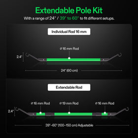 VIVOSUN kit fits 3.3x3.3, 4x2, 4x4 and 5x5 tents for versatile spaces