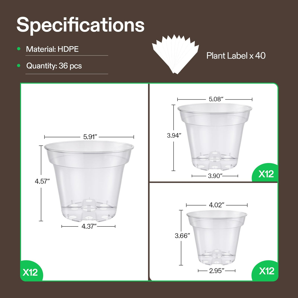 VIVOSUN includes 40 plant labels to organize varieties and track progress.