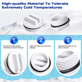 Vizava freeze-resistant PVC plugs resist cracking in cold weather.