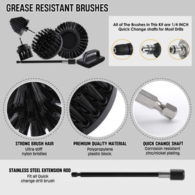 Vizava nylon safe bristles protect surfaces during cordless drill cleaning