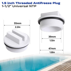 Vizava spa jet plug kit fits common return lines for winterizing.