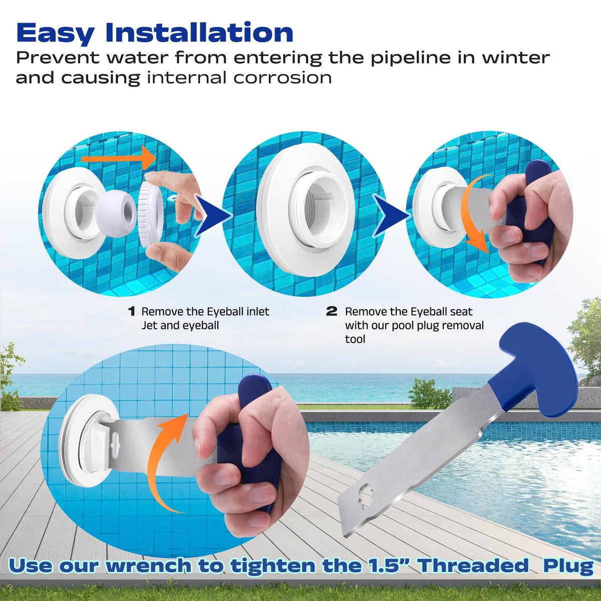 Vizava two-pack pool plugs with O-ring providing reliable seasonal sealing.