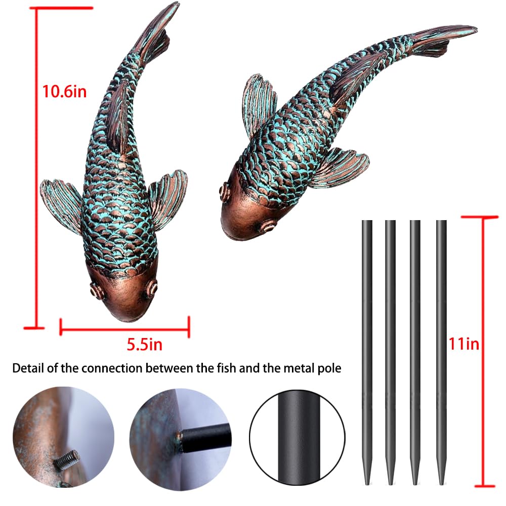 VKEVOC durable resin koi statue ready for exterior use