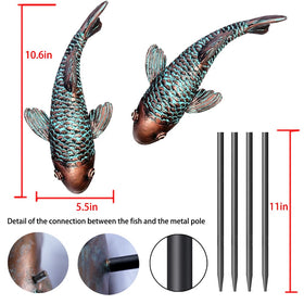 VKEVOC durable resin koi statue ready for exterior use