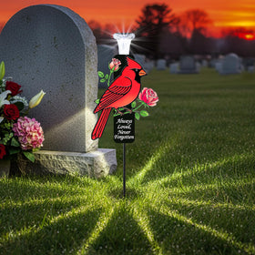 VKEVOC heavy-duty metal grave marker stands firm against wind and weather.