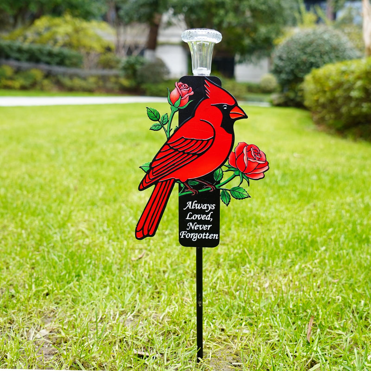 Laser-etched cardinal detail adds a lasting, personal tribute.