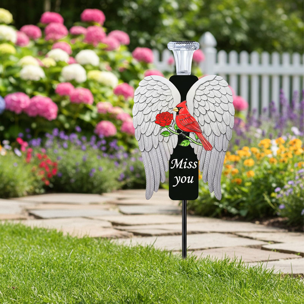VKEVOC Miss You engraving on the stake offers a graceful condolence reminder.