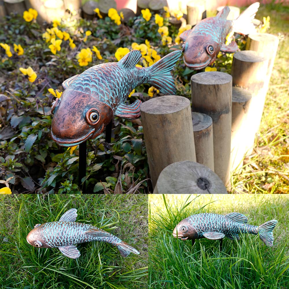 VKEVOC resin koi fish sculpture brightening indoor living room