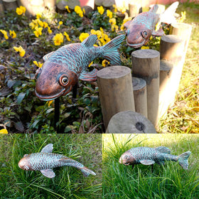 VKEVOC resin koi fish sculpture brightening indoor living room