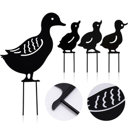 Vkinman black duck statue enhances curb appeal for any garden.