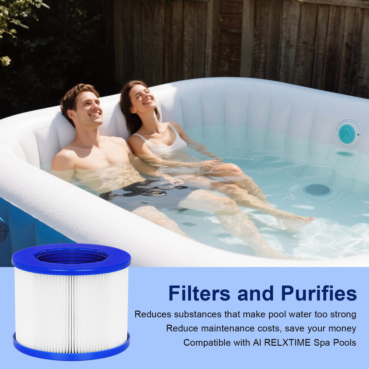 Vkolim crystal-clear spa water effect from superior filtration