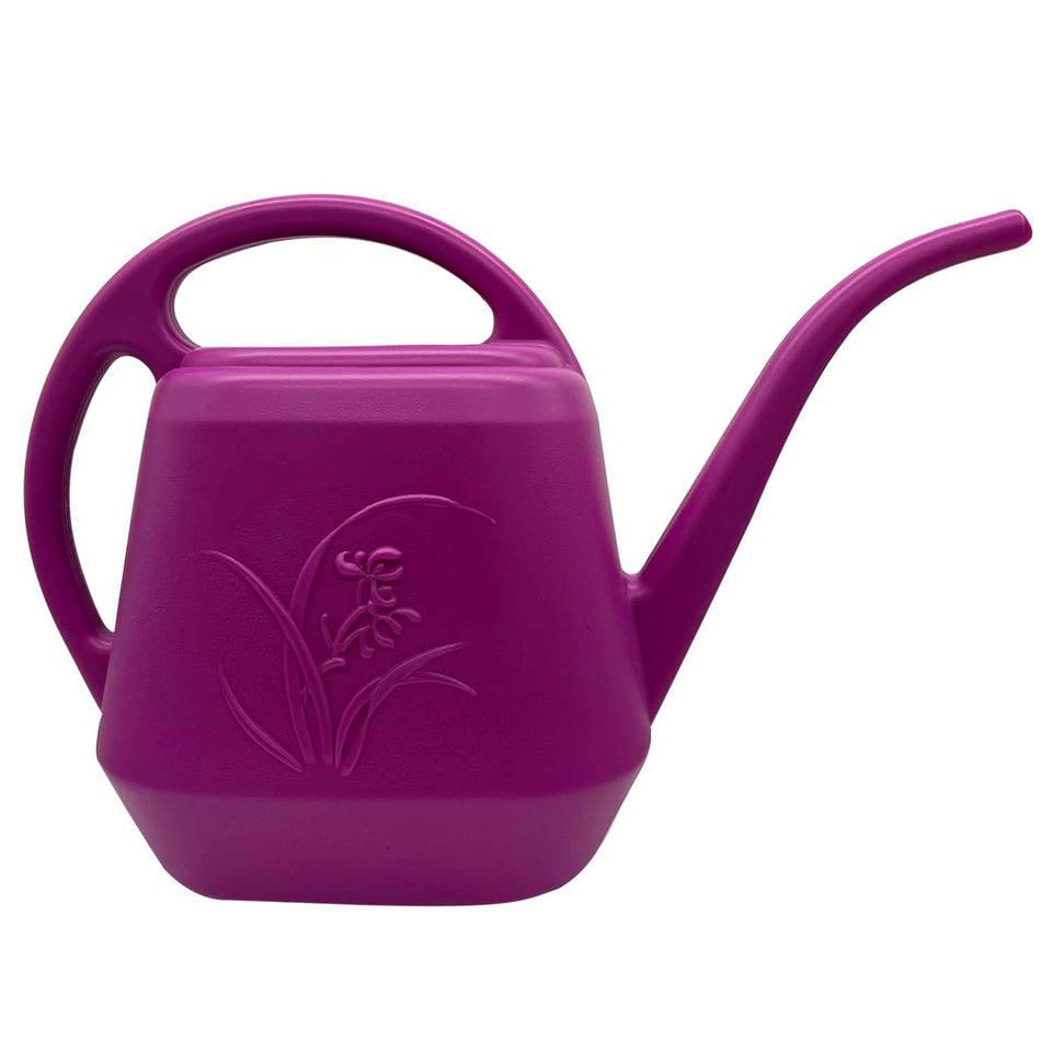 VKPLITE Rose Red half-gallon watering can with balanced design for precise pot watering.