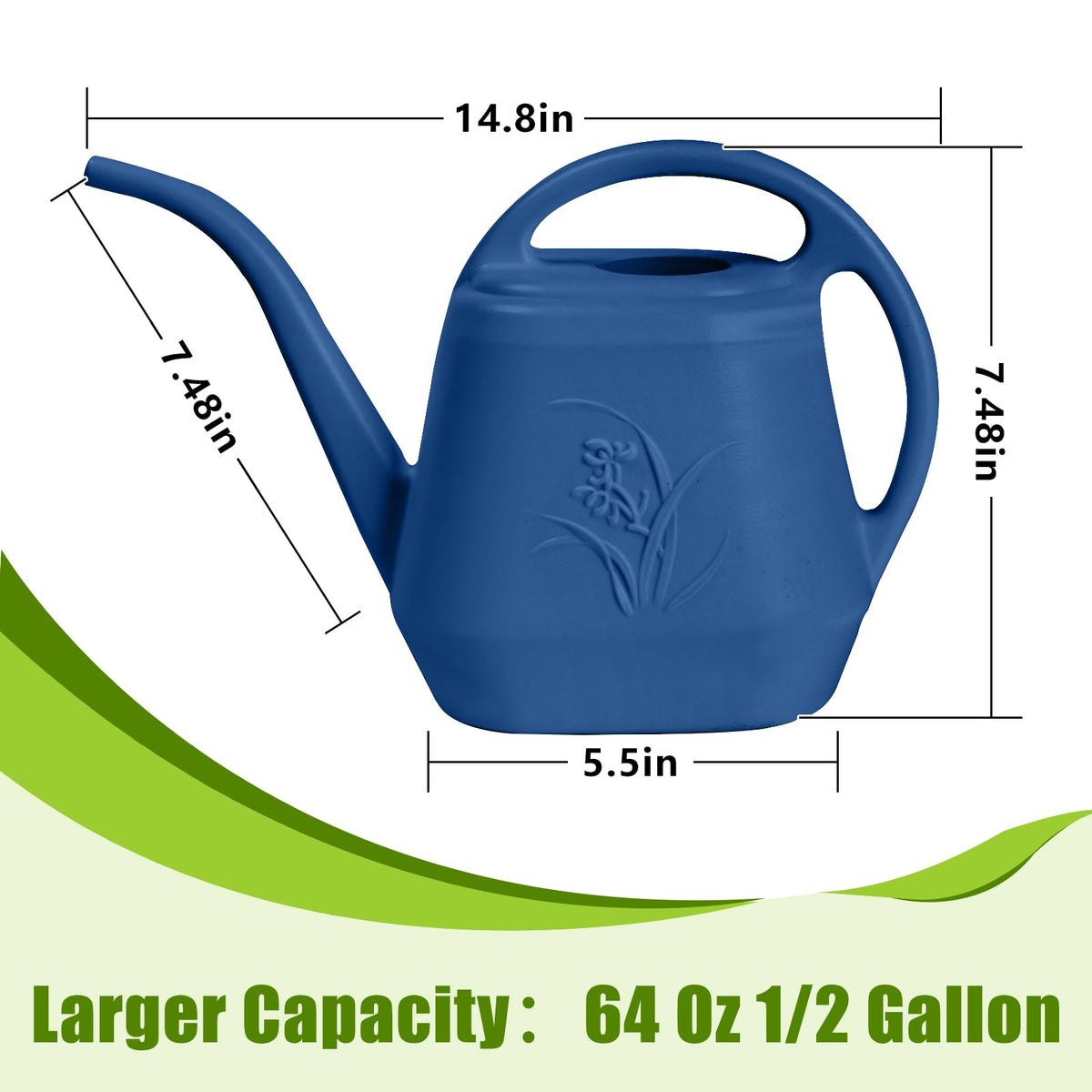 VKPLITE 64oz capacity reduces refills during plant care.