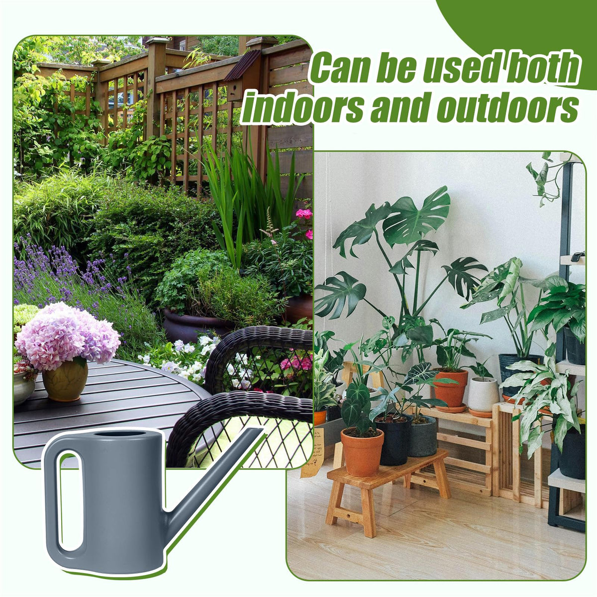 VKPLITE UV-stable plastic watering can resists fading in sun.