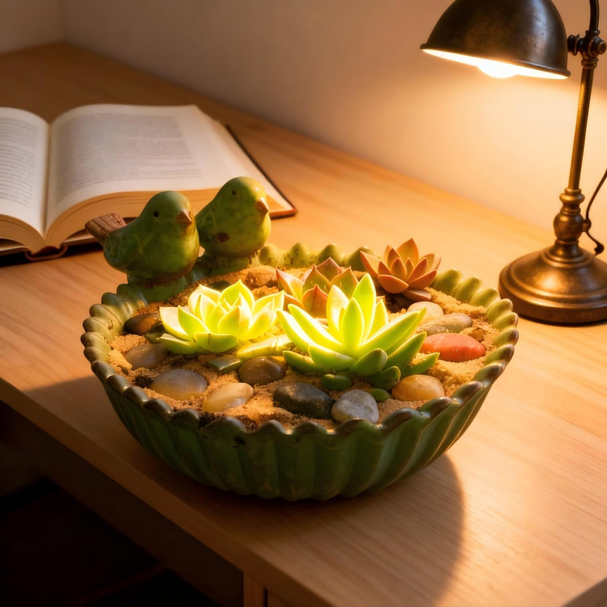 VMRUXAW Round freestanding design fits shelves, tabletops, or window sills