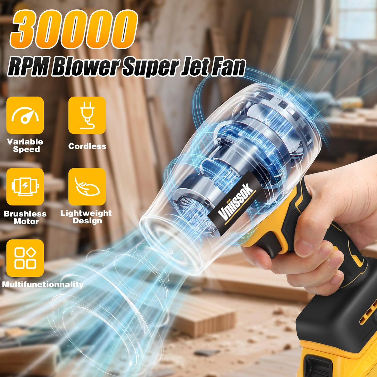 Vniissok Jet Dry Mini Blower compact design ideal for tight spaces
