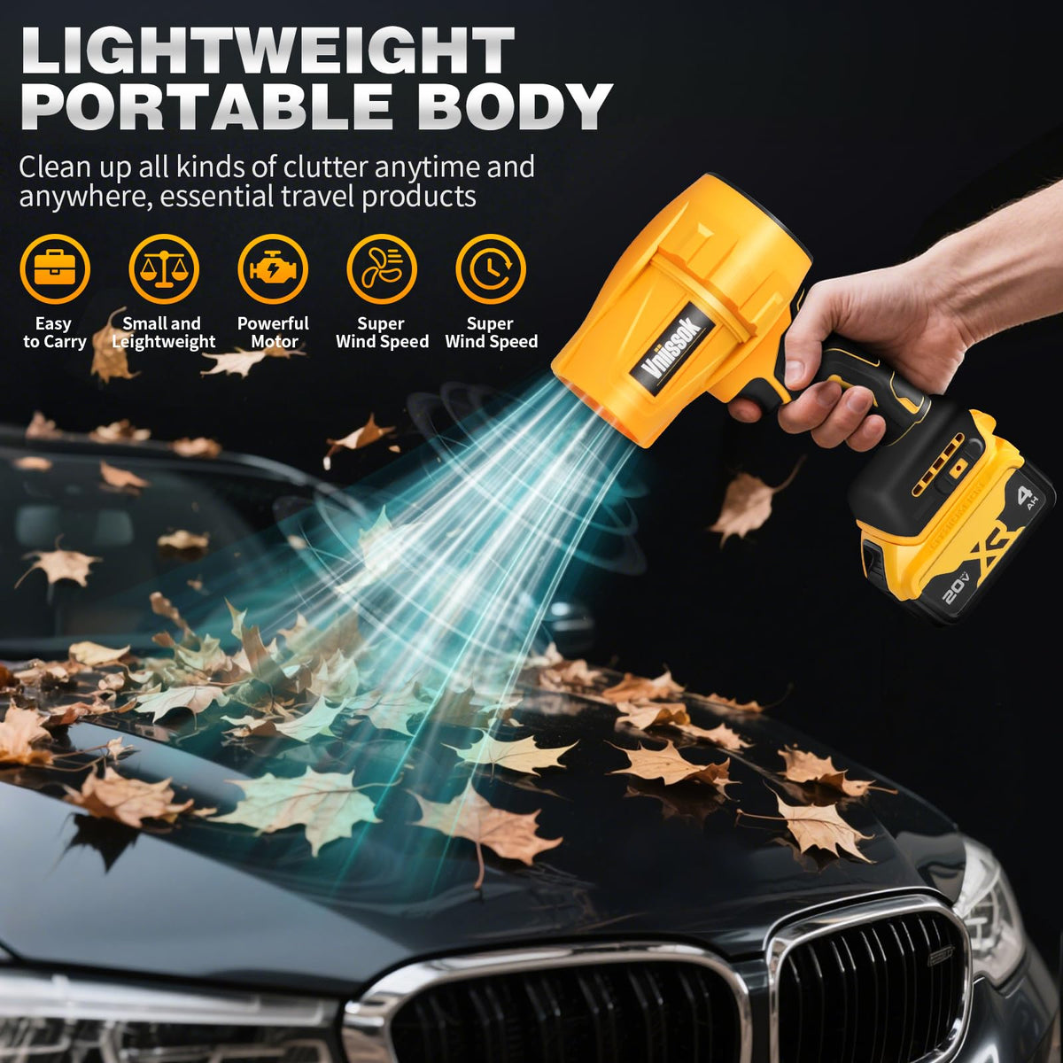 Vniissok Jet Dry Mini Blower drying a damp surface quickly