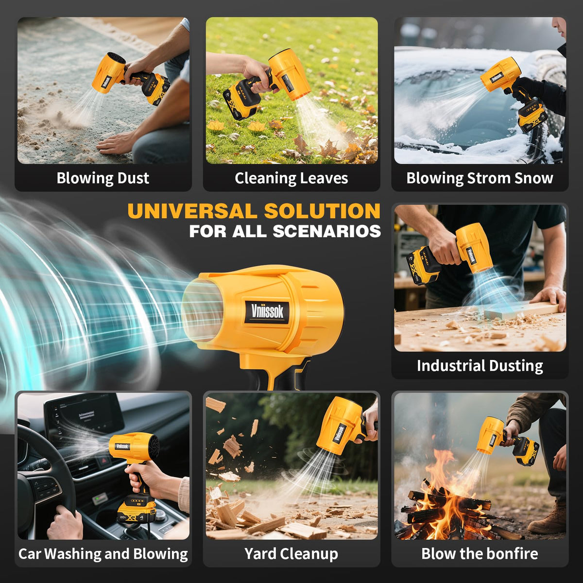 Vniissok Jet Dry Mini Blower portable cordless use for on-the-go tasks