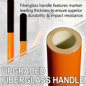 VNIMTI cultivator fiberglass handle with two non-slip grips for stable control in damp conditions.